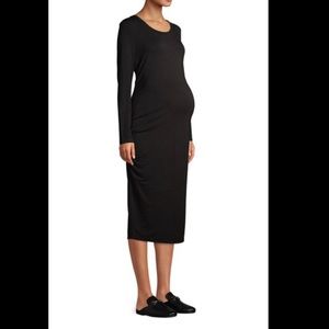 Maternity Time and True Small (4-6) MIDI Black  Dress